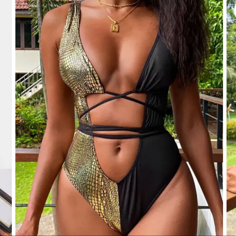 Zaful Snake Skin bathing suit